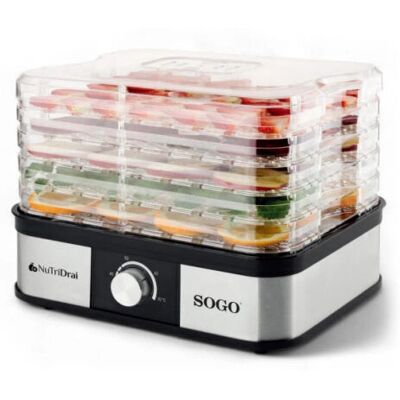 Sogo - DAL-SS-10461 - Preto - 245W - Desidratador de alimentos Sogo - DAL-SS-10461 - Preto - 245W - Desidratador de alimentos