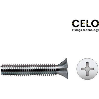 Viti zincate CELO 5x50mm - 250 Pezzi - Metallo, Phillips, Countersunk Viti zincate CELO 5x50mm - 250 Pezzi - Metallo, Phillips, Countersunk
