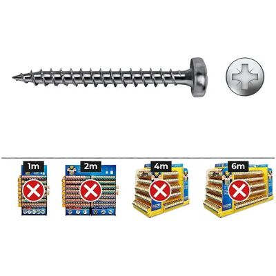 Tornillos CELO VLOX B Zincados - Ø 3 x 17 mm - Rosca completa - Madera Tornillos CELO VLOX B Zincados - Ø 3 x 17 mm - Rosca completa - Madera