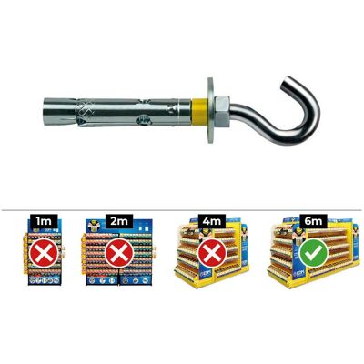 Gancho de acero Celo 10x60mm - Montaje resistente Gancho de acero Celo 10x60mm - Montaje resistente