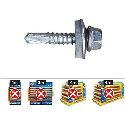 Tornillo Hexagonal Celo Ø4.8x25mm con arandela EPDM - Tipo de tornillo Tornillo Hexagonal Celo Ø4.8x25mm con arandela EPDM - Tipo de tornillo