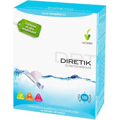 Novadiet Diretik 18 Bastonetes - Apoia a eliminação de líquidos - 3g fibra Novadiet Diretik 18 Bastonetes - Apoia a eliminação de líquidos - 3g fibra