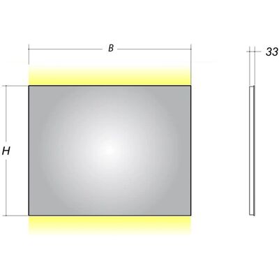 Megabad Profi Collection Living Badspiegel 80 x 60 cm mit LED-Hintergrundbeleuchtung, Dimmer und Spiegelheizung Megabad Profi Collection Living Badspiegel 80 x 60 cm mit LED-Hintergrundbeleuchtung, Dimmer und Spiegelheizung