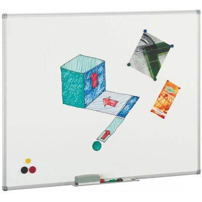 Pizarra blanca Faibo - 122x150 cm de acero magnético Pizarra blanca Faibo - 122x150 cm de acero magnético