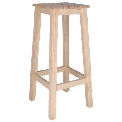 Mueblear Houten Hoger Vierkant Kruk - Natuurlijk - 32x32x70 cm Mueblear Houten Hoger Vierkant Kruk - Natuurlijk - 32x32x70 cm
