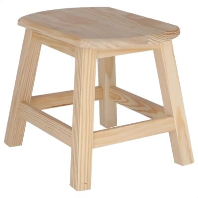 Mueblear Grand Tabouret Ovale - Bois de Pin Non Verni - 36x29x30 cm - Publicité Mueblear Grand Tabouret Ovale - Bois de Pin Non Verni - 36x29x30 cm - Publicité