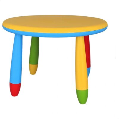 Gult Barnbord - Diameter 70cm x Höjd 48cm - Rund Plastbord för Barn Gult Barnbord - Diameter 70cm x Höjd 48cm - Rund Plastbord för Barn