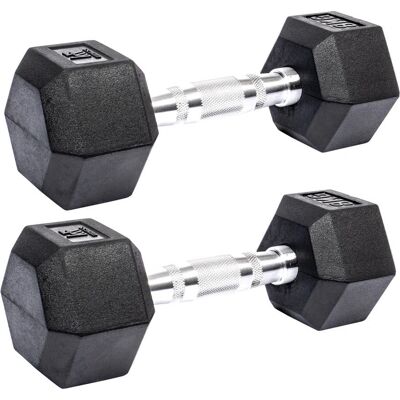 Mancuerna Hexagonal KRF Fitness - 8kg - Duradera con Goma Mancuerna Hexagonal KRF Fitness - 8kg - Duradera con Goma
