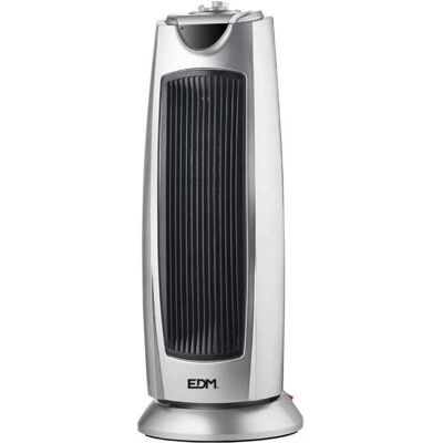 Calefactor cerámico oscilante gris EDM - 1000-2000W - Uso interior Calefactor cerámico oscilante gris EDM - 1000-2000W - Uso interior