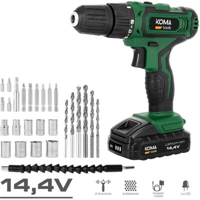 Koma Tools kabelloser Bohrschrauber - 14,4V, 700 U/min, LED-Licht - Elektrowerkzeug Koma Tools kabelloser Bohrschrauber - 14,4V, 700 U/min, LED-Licht - Elektrowerkzeug