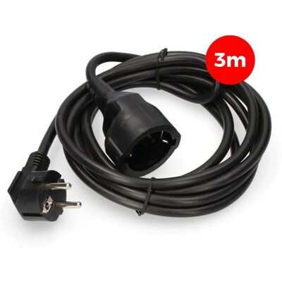 Rallonge EDM 23212 - 3m Noir Prise UE - Publicité Rallonge EDM 23212 - 3m Noir Prise UE - Publicité