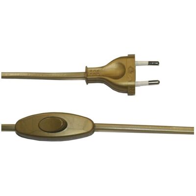 European Tools - 3A 1,5m Goldener Flachkabel mit Schalter European Tools - 3A 1,5m Goldener Flachkabel mit Schalter