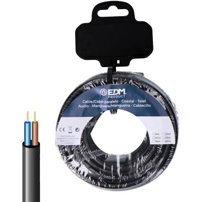 Tuyau pour câble électrique EDM - 28724 - Noir - 10m - 2x0.75mm - H05VV-F - Publicité Tuyau pour câble électrique EDM - 28724 - Noir - 10m - 2x0.75mm - H05VV-F - Publicité