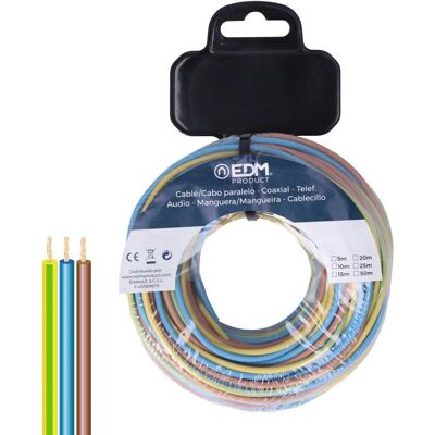 EDM Kabelrolle - Gedreht, 3 Farben, 75 m, 450/750V EDM Kabelrolle - Gedreht, 3 Farben, 75 m, 450/750V