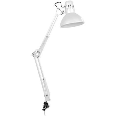 EDM Weiße Metall Schreibtischlampe - 60W E27 Flexo EDM Weiße Metall Schreibtischlampe - 60W E27 Flexo