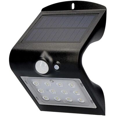 Applique solaire noire Edm - Détecteur de mouvement - 220 lumens - Publicité Applique solaire noire Edm - Détecteur de mouvement - 220 lumens - Publicité