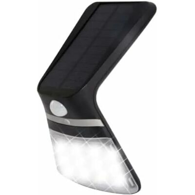 EDM Schwarzes Aluminium Solar Wandleuchte - 430lm & 3,5W EDM Schwarzes Aluminium Solar Wandleuchte - 430lm & 3,5W