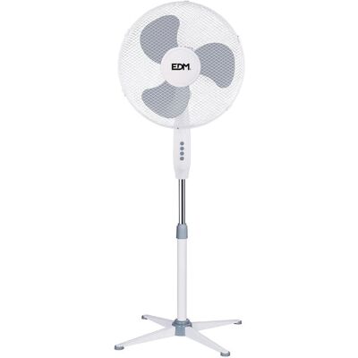 Ventilateur EDM 33500 Blanc Gris - Hauteur réglable, 3 vitesses, 40cm - Publicité Ventilateur EDM 33500 Blanc Gris - Hauteur réglable, 3 vitesses, 40cm - Publicité