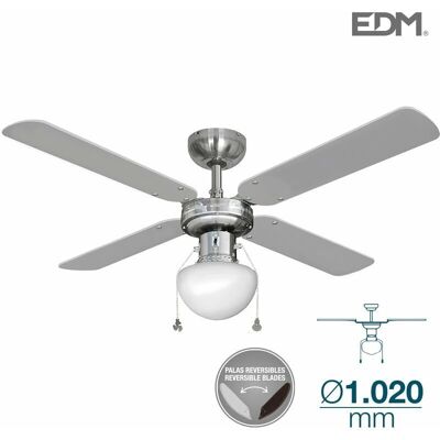 EDM Deckenventilator mit Licht Caribe Silber 50 W EDM Deckenventilator mit Licht Caribe Silber 50 W