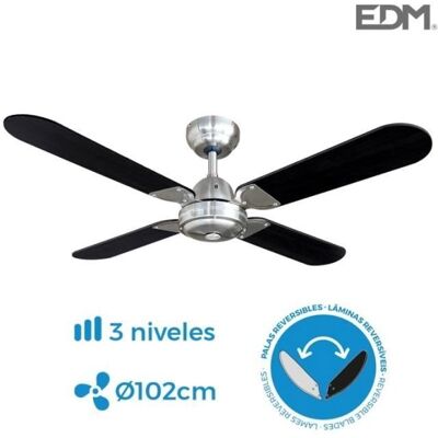 Ventilateur de plafond EDM Balear 50 W - 4 pales - Télécommande - Publicité Ventilateur de plafond EDM Balear 50 W - 4 pales - Télécommande - Publicité