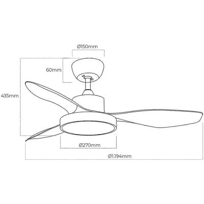 Ventilateur de plafond EDM Arctic Blanc - 120cm, 38W, 2160 Lm Ventilateur de plafond EDM Arctic Blanc - 120cm, 38W, 2160 Lm