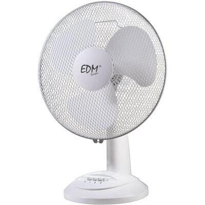 EDM Weiß 25W Tischventilator - Oszillierend - 23cm EDM Weiß 25W Tischventilator - Oszillierend - 23cm