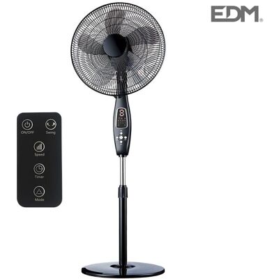 EDM Schwarzer 60W Standventilator - Oszillierend, Höhenverstellbar EDM Schwarzer 60W Standventilator - Oszillierend, Höhenverstellbar