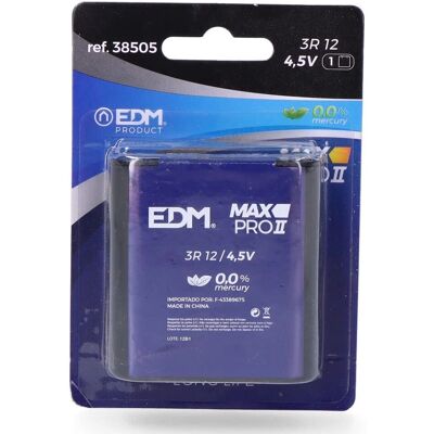 Pile EDM Max Pro II longue durée - 3LR12 - 4,5 V - Publicité Pile EDM Max Pro II longue durée - 3LR12 - 4,5 V - Publicité