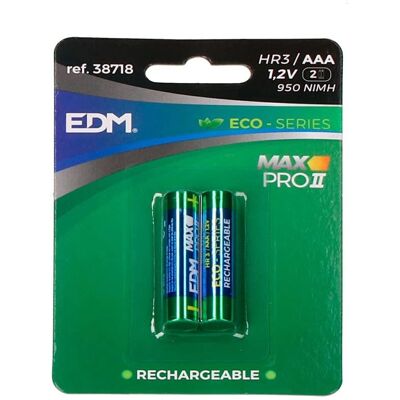Pile rechargeable EDM HR3/AAA - 950mAh - Multicolore - Batteries - Publicité Pile rechargeable EDM HR3/AAA - 950mAh - Multicolore - Batteries - Publicité