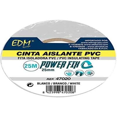 EDM Weiße PVC Isolierband - 25 mm x 25 m EDM Weiße PVC Isolierband - 25 mm x 25 m