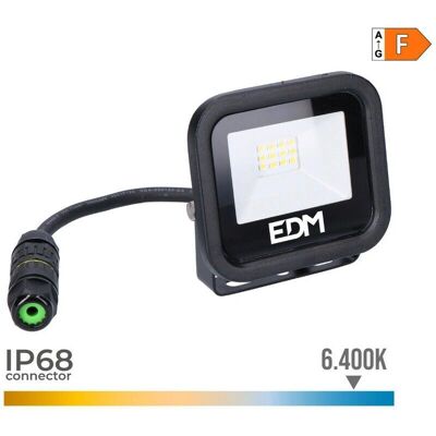 EDM Black Series LED-Spotscheinwerfer - Kaltlicht - 10W - 800lm - IP68/IP65 EDM Black Series LED-Spotscheinwerfer - Kaltlicht - 10W - 800lm - IP68/IP65