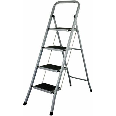EDM 4-stufige Faltleiter - Rutschfeste Plattform - Sicherheits-Öffnungssystem - Max. 150kg - 47x89x128cm EDM 4-stufige Faltleiter - Rutschfeste Plattform - Sicherheits-Öffnungssystem - Max. 150kg - 47x89x128cm