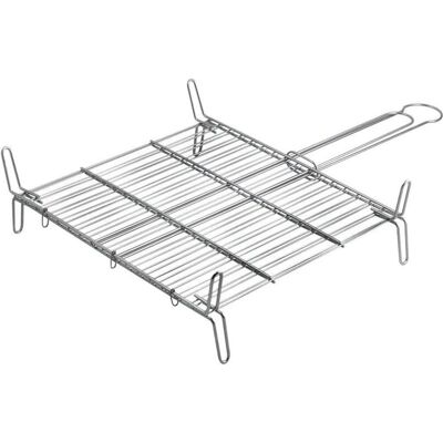 Edm 25 x 25 cm Chrom Doppelgrill für Barbecue Edm 25 x 25 cm Chrom Doppelgrill für Barbecue