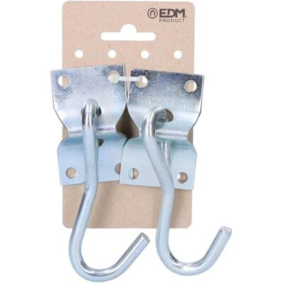 EDM Halter 85243 Silber Hängemattenhaken - 70x45mm, 2 Stück EDM Halter 85243 Silber Hängemattenhaken - 70x45mm, 2 Stück