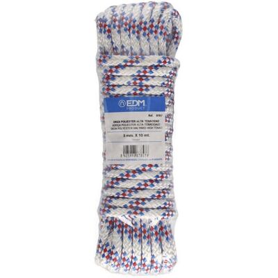 Corde en polyester tricolore EDM 87857 10m Corde en polyester tricolore EDM 87857 10m
