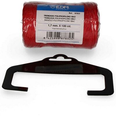 Corde tressée en polypropylène rouge EDM - Artisanat - 1.7mm x 100m Corde tressée en polypropylène rouge EDM - Artisanat - 1.7mm x 100m