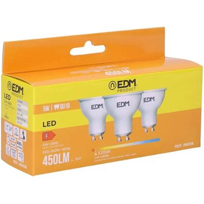 Lot de 3 ampoules LED EDM 98208 F - Blanc chaud - LED - Publicité Lot de 3 ampoules LED EDM 98208 F - Blanc chaud - LED - Publicité