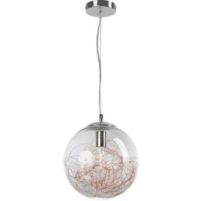 SULION - Lámpara de Techo con Esfera de Cristal - 1XE27 + Tira LED 8W SULION - Lámpara de Techo con Esfera de Cristal - 1XE27 + Tira LED 8W