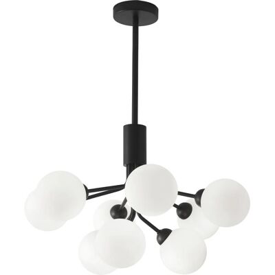 Lámpara de Techo Sulion - 9 Esferas de Cristal - Negro - 70x42x70cm Lámpara de Techo Sulion - 9 Esferas de Cristal - Negro - 70x42x70cm