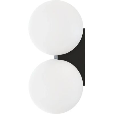 Lámpara de Pared de Doble Vidrio Opalino Negra - Sulion Lámpara de Pared de Doble Vidrio Opalino Negra - Sulion