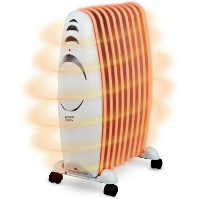 Radiador de Aceite Blanco Grunkel - 2000W, 3 Niveles, Modelo RAC-9EFIHEAT Radiador de Aceite Blanco Grunkel - 2000W, 3 Niveles, Modelo RAC-9EFIHEAT