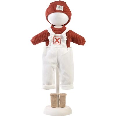 Llorens Weißes Latzhose-Set für Puppen 40-42cm - Kleidung Llorens Weißes Latzhose-Set für Puppen 40-42cm - Kleidung