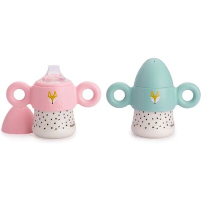 Biberón Suavinex Entrena Silicona Antiderrame 150ml - Biberón para bebés Biberón Suavinex Entrena Silicona Antiderrame 150ml - Biberón para bebés