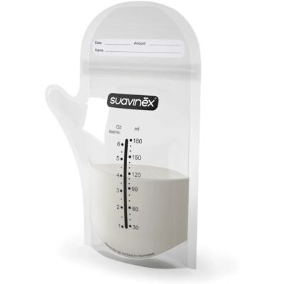 Suavinéx Bröstmelk förvaringspåsar - 25 st, 180ml, Zip-stängning Suavinéx Bröstmelk förvaringspåsar - 25 st, 180ml, Zip-stängning