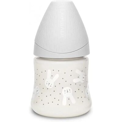 Suavinex Kojenecká láhev 150 ml s kulatou silikonovou cumlíkem, pomalý tok Suavinex Kojenecká láhev 150 ml s kulatou silikonovou cumlíkem, pomalý tok