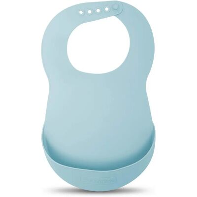Bavoir en silicone imperméable pour bébés Suavinex - Bleu - Publicité Bavoir en silicone imperméable pour bébés Suavinex - Bleu - Publicité