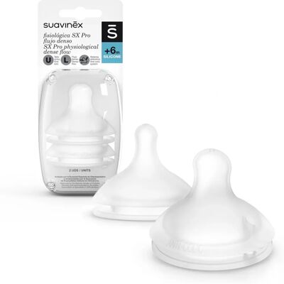 Suavinex SX Pro Physiologische Anti-Kolik Sauger +6m (2 Einheiten) L Dichte Fluss Suavinex SX Pro Physiologische Anti-Kolik Sauger +6m (2 Einheiten) L Dichte Fluss