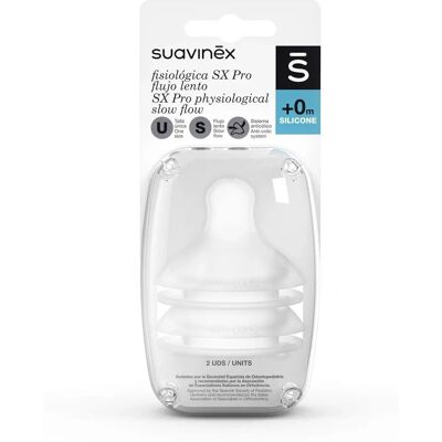 Silikonowa Słodka do Butelki Suavinex - Symetryczna, Wolny Strumień - 2 szt Silikonowa Słodka do Butelki Suavinex - Symetryczna, Wolny Strumień - 2 szt