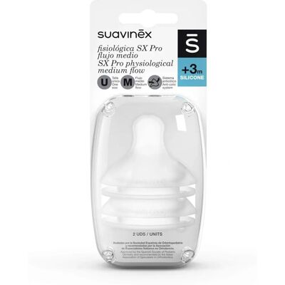 Suavinex nappflasknapp - Medium Flow, 2 st, från 3 månader Suavinex nappflasknapp - Medium Flow, 2 st, från 3 månader