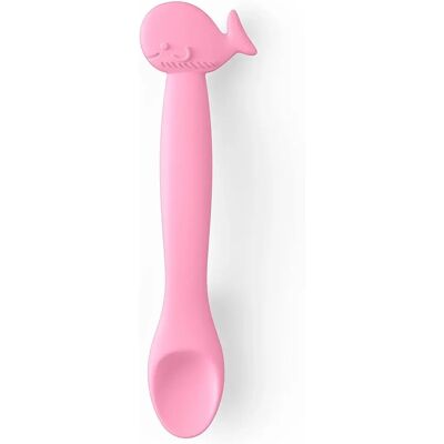 Cuillère Bébé Suavinex - Silicone Flexible Baleine Rose pour Gencives Sensibles Cuillère Bébé Suavinex - Silicone Flexible Baleine Rose pour Gencives Sensibles